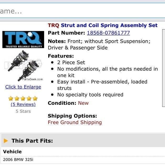 Strut & Coil Spring Assembly Set