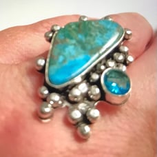 Turquoise Blue Topaz 925 Sterling Silver Ring