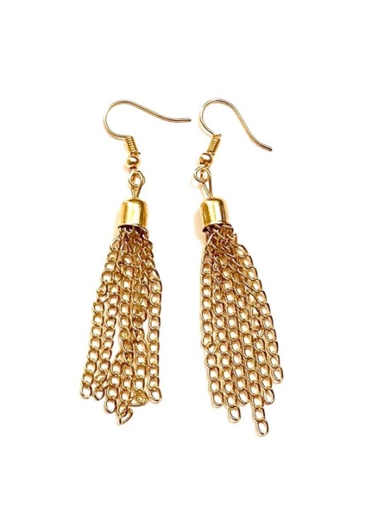 Black beaded dangling earrings