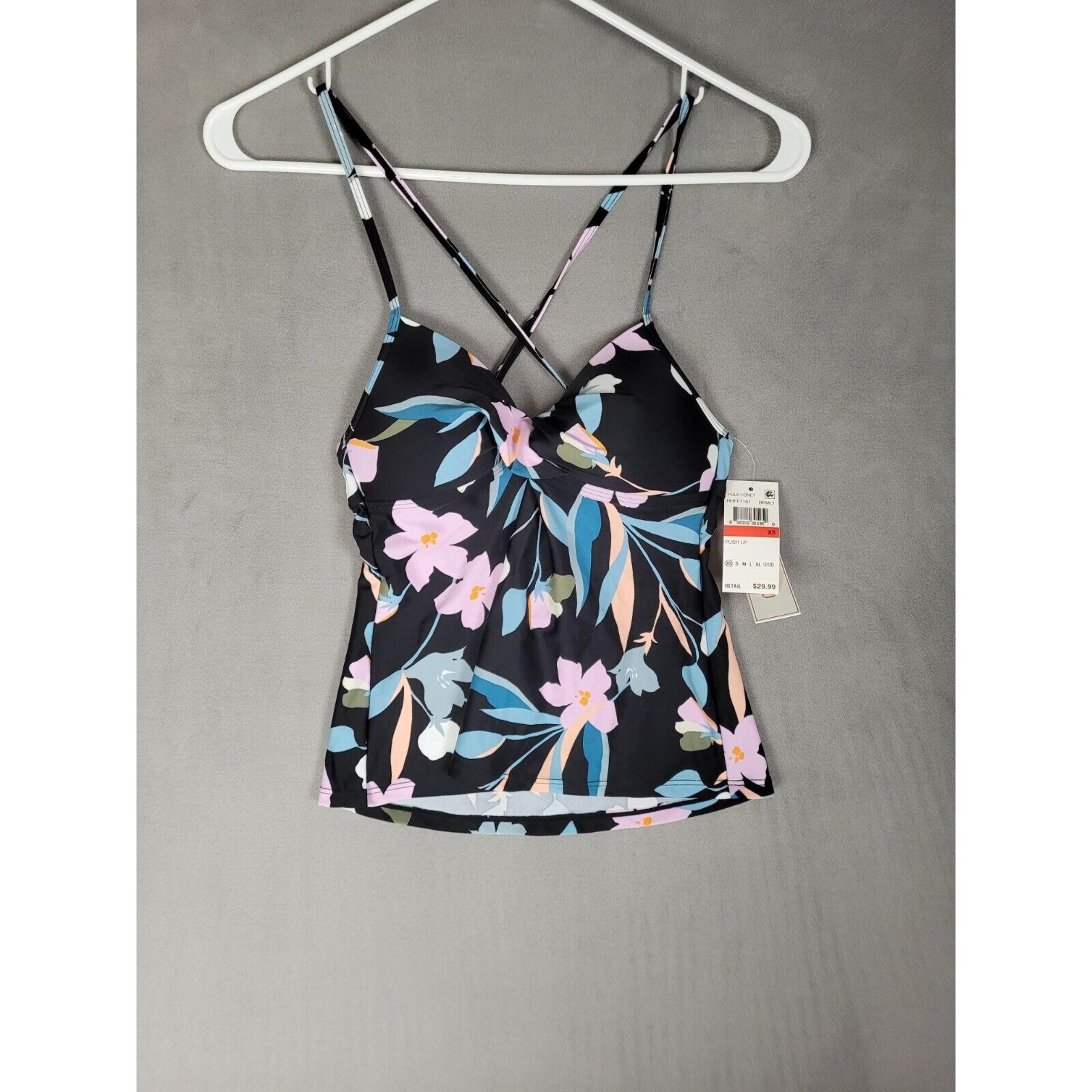 Hula Honey Swimwear Junior Floral Print Strappy Tankini Size XS New With Tags