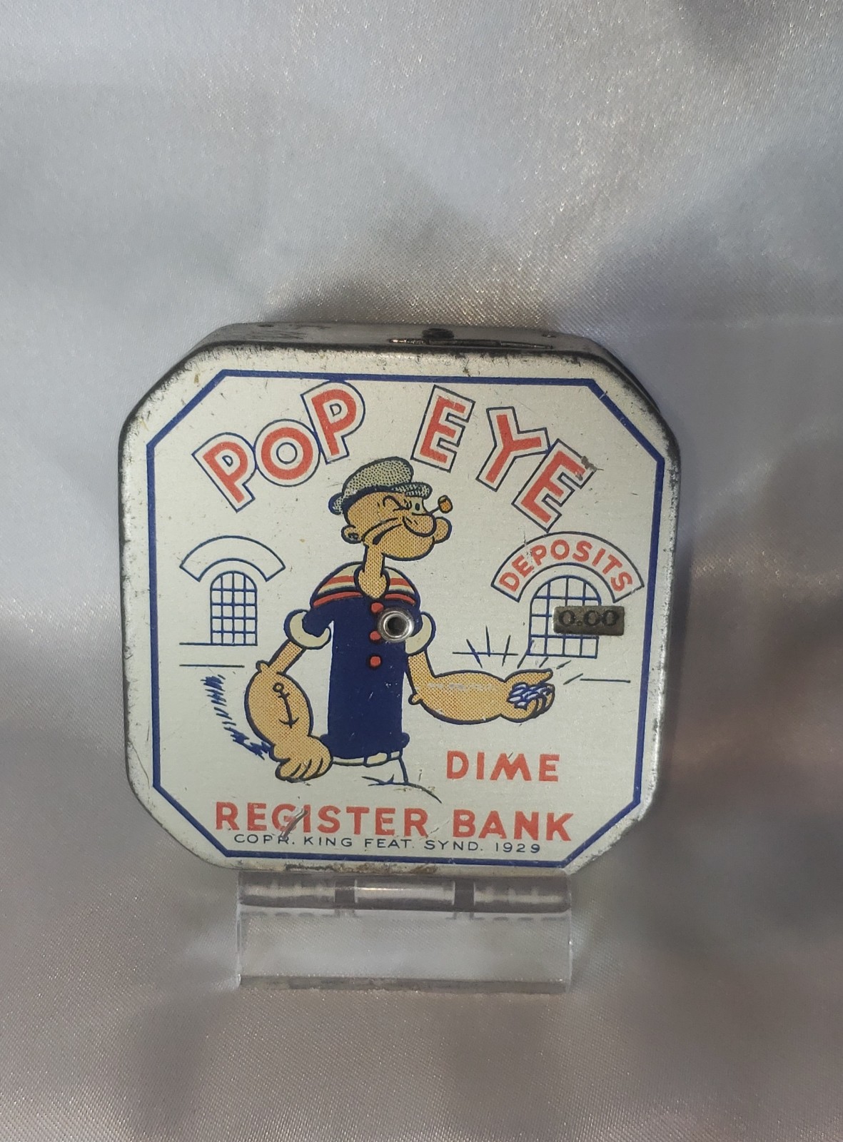 (#DB26) Vintage 1929 King Features Syndicate Popeye Daily Dime Bank