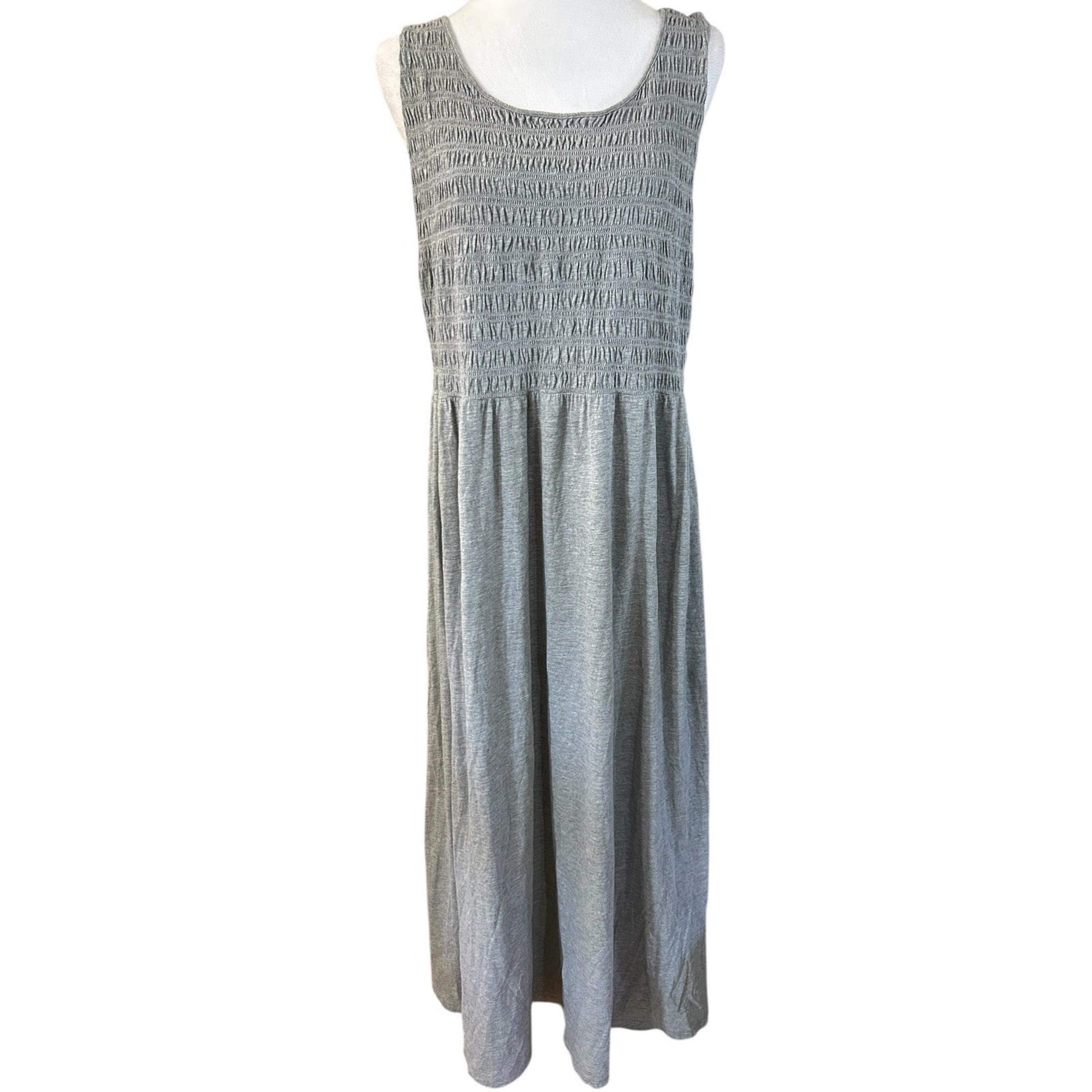 Calvin Klein Smocked Top Tank Cotton Maxi Dress Woman's Sz XL
