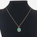 14K Gold Womens Round Turquoise Pendant Necklace Ladies 14 K Silver Jewelry NEW