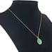 14K Gold Womens Round Turquoise Pendant Necklace Ladies 14 K Silver Jewelry NEW