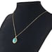 14K Gold Womens Round Turquoise Pendant Necklace Ladies 14 K Silver Jewelry NEW