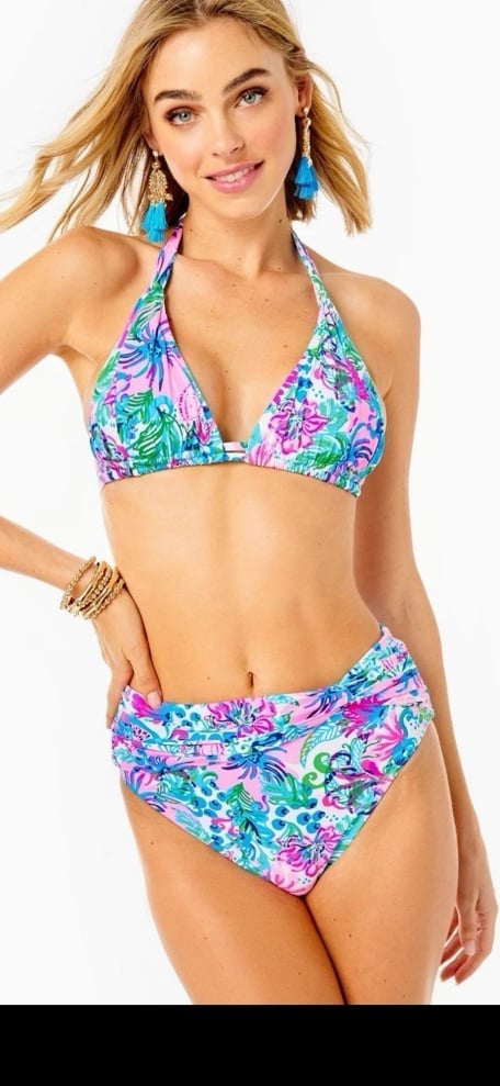 Lilly Pulitzer Arika Bikini Top Yarrow Swim Bottom in Paradise Petals