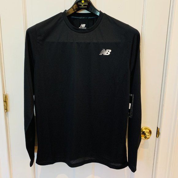 New Balance Accelerate Long Sleeve Men Performance Long Sleeve Black
