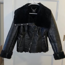 Bebe Leather Faux Fur Lining Jacket