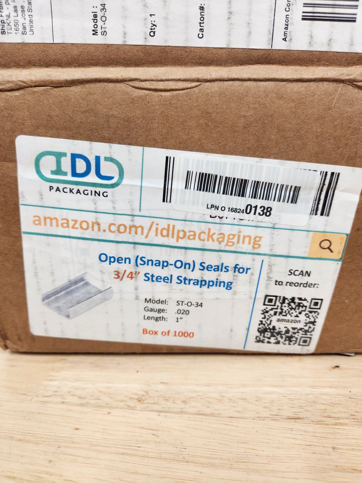 IDL Packaging Open Snap-On Seals for 3/4 Strap Width Steel Strapping Pack 1000