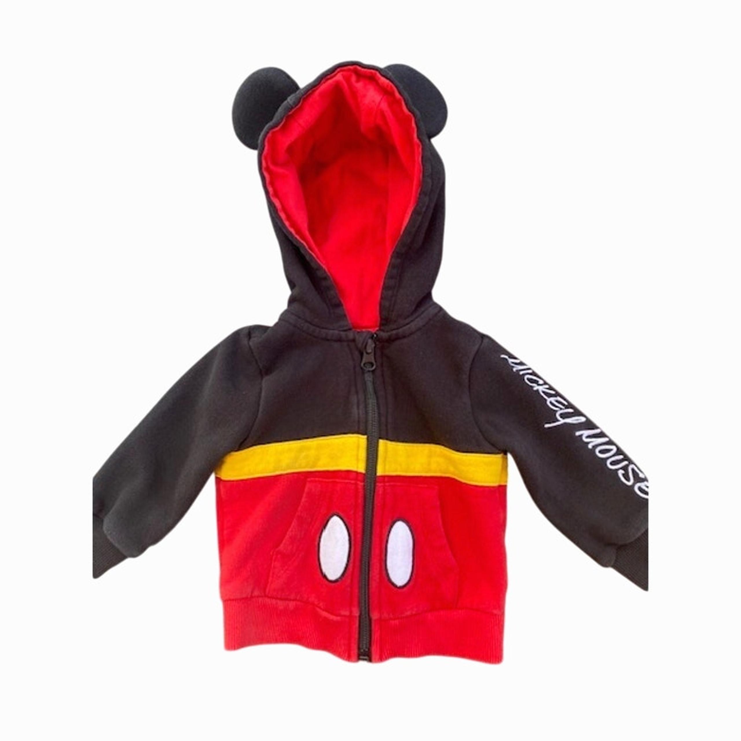 Disney Toddler Mickey Mouse Ear Hooded Zip Up Jacket Size 9-12 Months