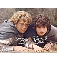 Elijah Wood & Sean Astin SIGNED 11x14 Photo Autograph BAS HOLO Lord Of The Rings