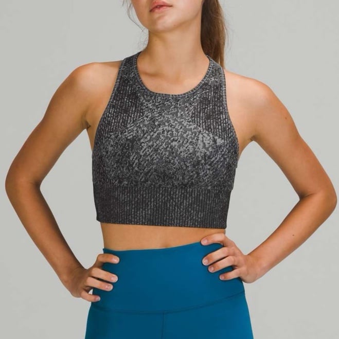 Lululemon Ebb to Train Bra *Medium Support C/D Cup Black/Rhino Grey Size 4