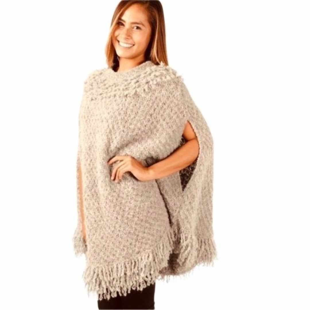 Shupaca Baby Alpaca Poncho Caraveli Tan NWT