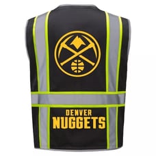 DENVER NUGGETS WORK SAFETY VEST BLACK PPE W/REFLECTIVE LOGO M/L/XL/2XL