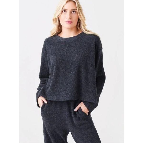 Velvet By Graham & Spencer Arissa Pullover Sz XS Charcoal Gray minimalist tradit