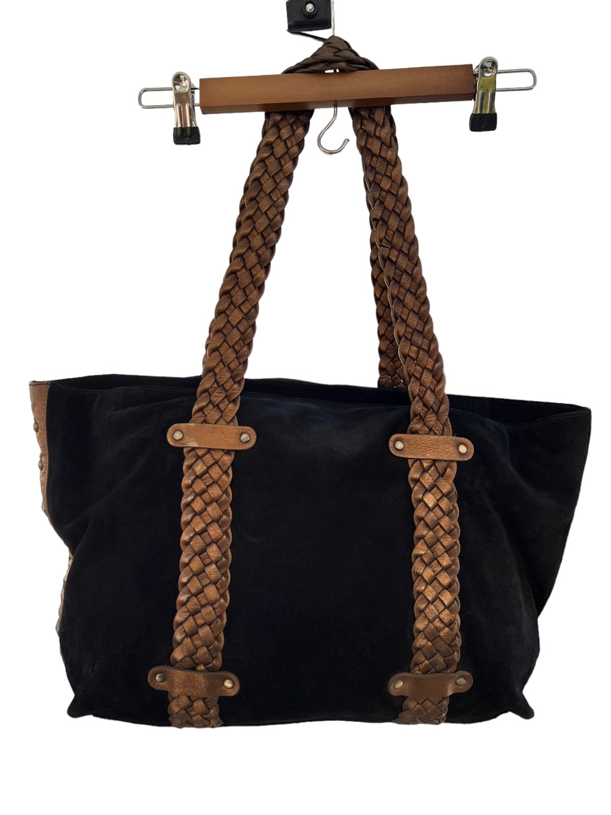 Donald J Pliner Large Black Suede Hobo Bag