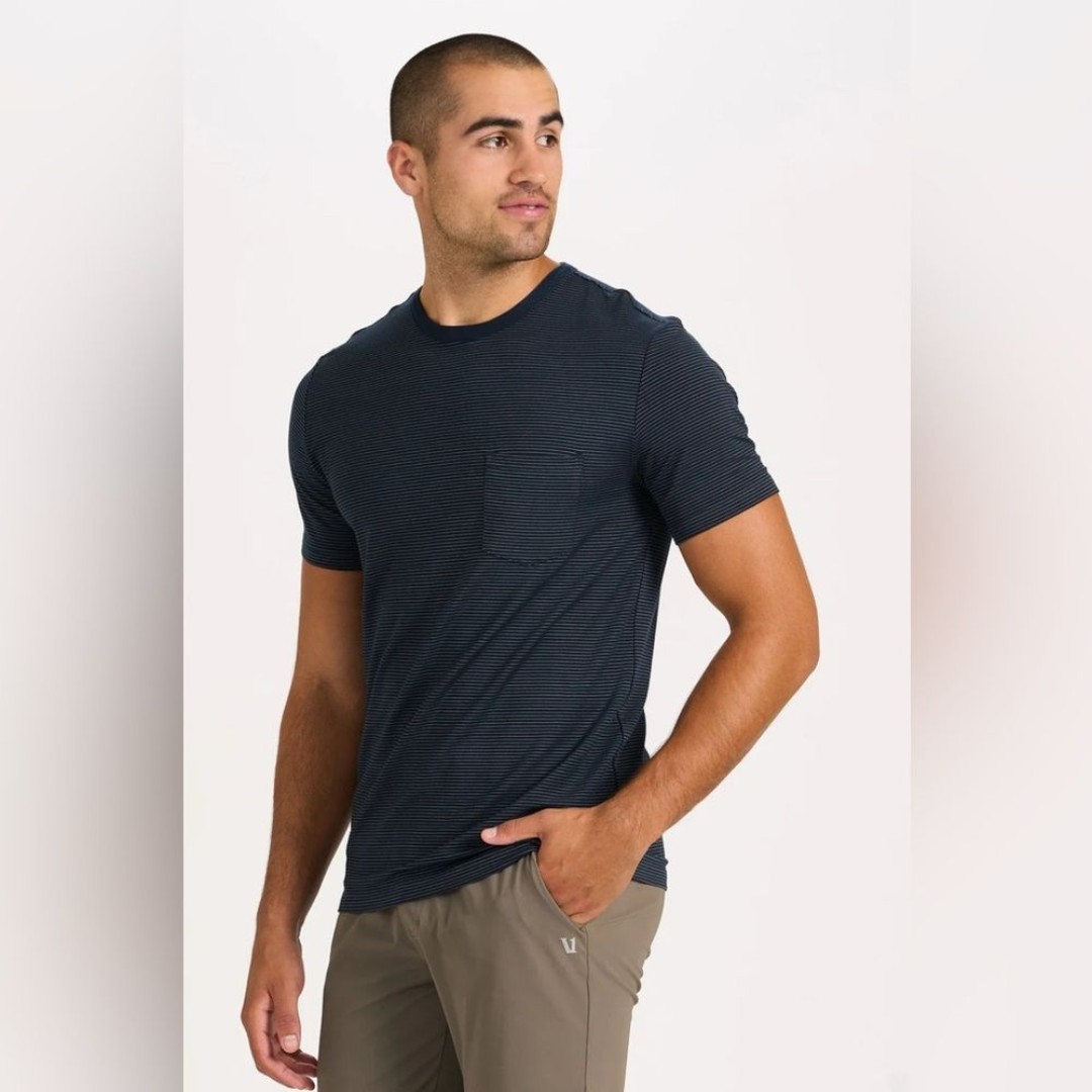 Vuori Linear Tech T-shirt, Ink Striped, Size XXL