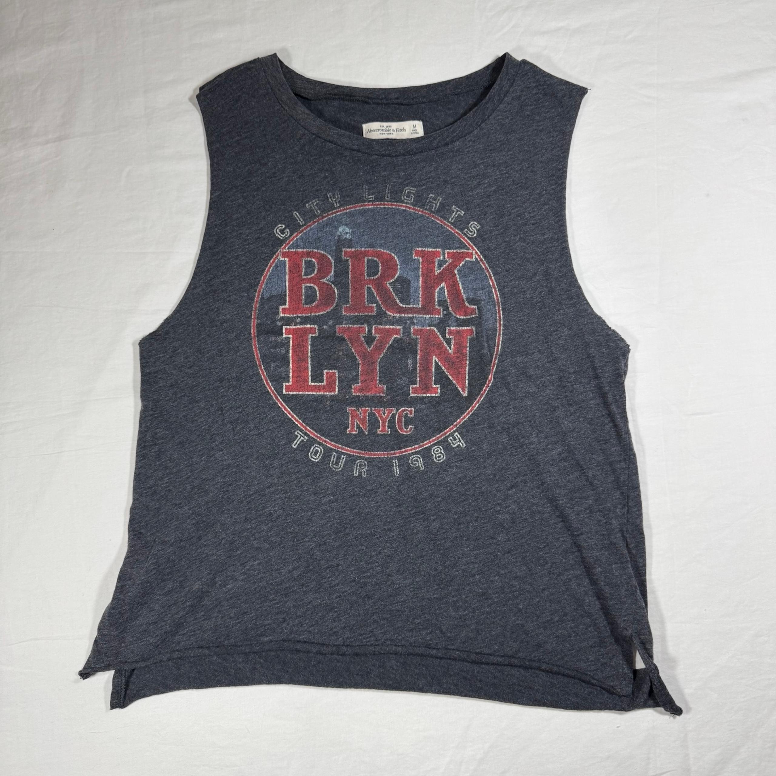 Rare Abercrombie & Fitch Gray Graphic Sleeveless Tee