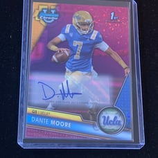 Dante Moore 2023 Bowman Chrome Pink Diamond RC AUTO 121/150