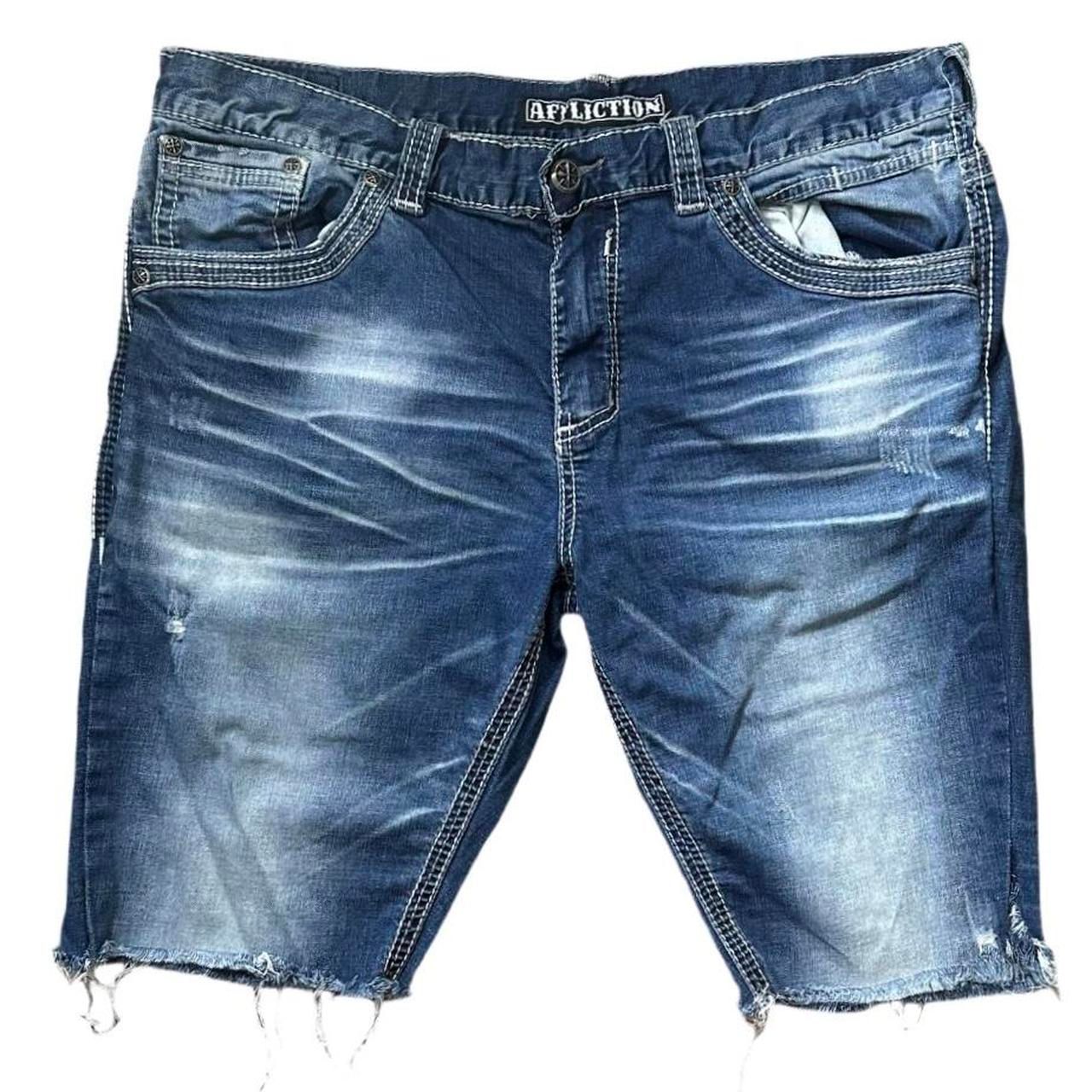 Y2K Affliction Embroidered Cut Off Shorts