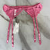 NWT Fleur du Mal Pink Lemonade Lily Embroidery Garter Belt 2 Small
