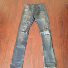R 13 Women's Blue Skate Cotton Elestone Denim Jeans Pant