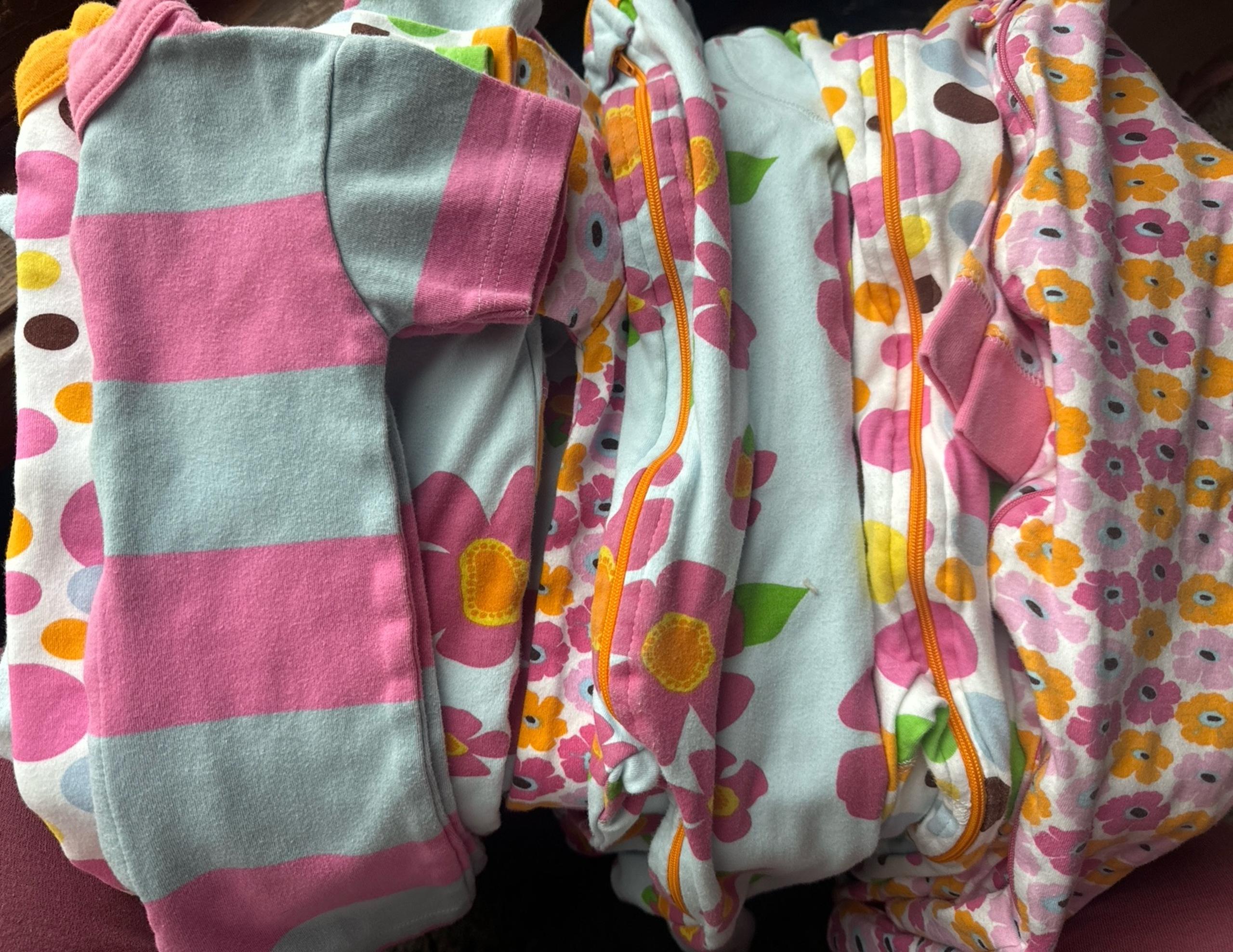 8-pairs ORGANIC SWEET PEANUT 6-12 months TWINS BABY GIRL BUNDLE LOT pajamas