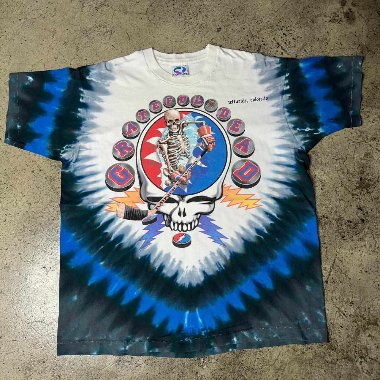 liquid blue grateful dead 90s vintage tie dye tee size xl