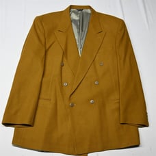 Vtg USA Made 44L Mustard Yellow Flannel 100% WooMens Blazer Sport Coat Jacket