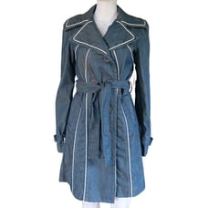 NWT Vintage Guess Denim Trench Coat Belted Jacket
