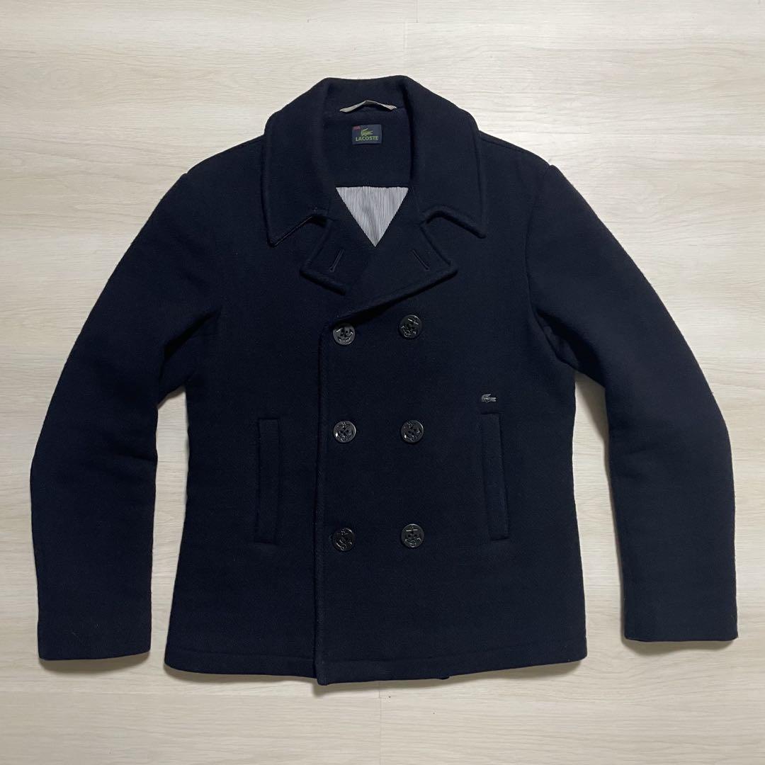 LACOSTE Logo Melton Wool Peacoat