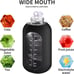32 oz Glass Water Bottle with Straw and Handle Large Sports Black