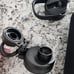 32 oz Glass Water Bottle with Straw and Handle Large Sports Black