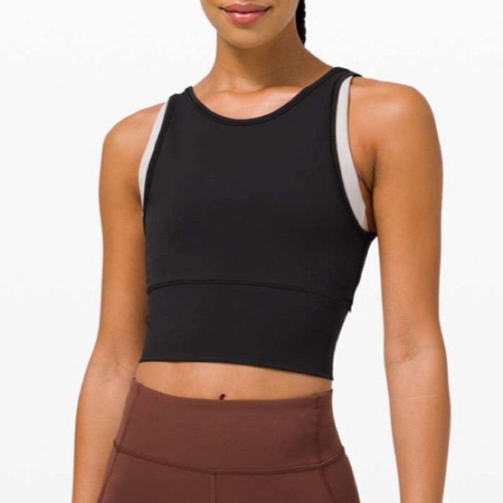LULULEMON Black Power Pivot Everlux Tank Top Reversible Active Yoga Training 2