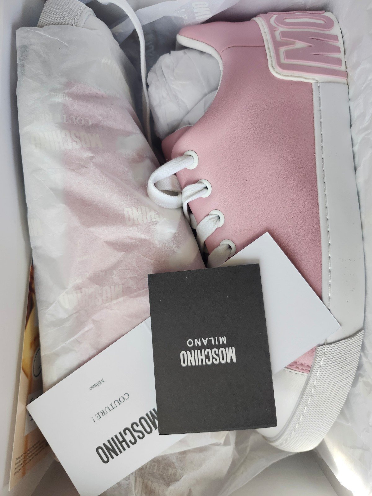 Pink Moschino sneakers