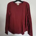 NEW Cupio Plum Wine Red Stretchy Elastic Long Sleeve Shirt Top Size Medium