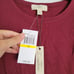 NEW Cupio Plum Wine Red Stretchy Elastic Long Sleeve Shirt Top Size Medium