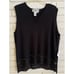 Joseph A. sz. 2XL Sleeveless Knit Tank Top Black Crochet Squares & Beads NEW