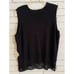 Joseph A. sz. 2XL Sleeveless Knit Tank Top Black Crochet Squares & Beads NEW