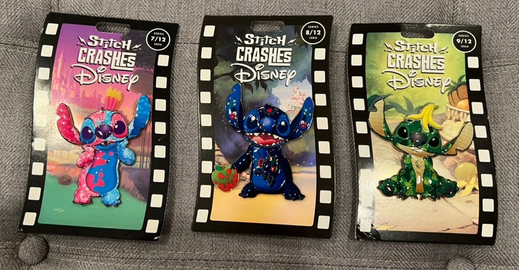Set of 12 Stitch Crashes Disney pins | Mercari