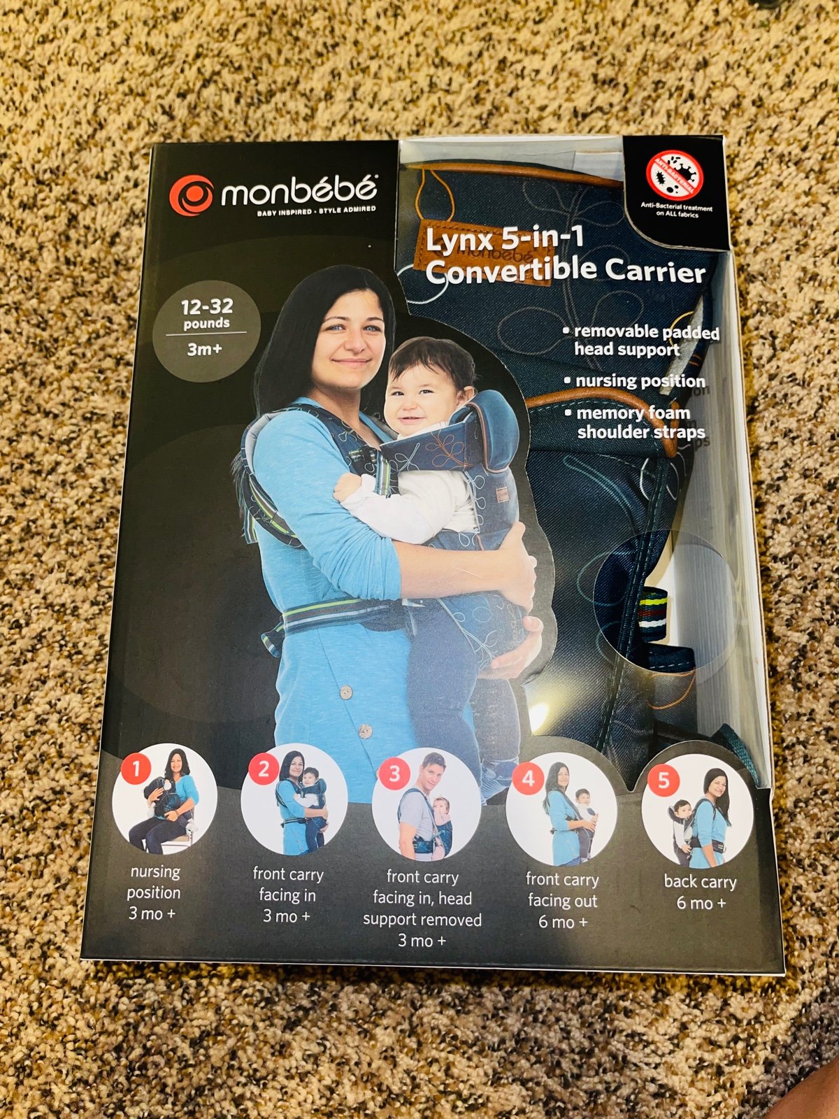 Monbebe Lynx 5-in-1 baby carrier