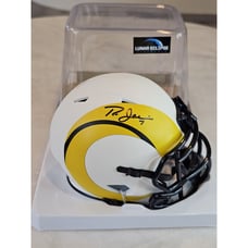 Ron Jaworski Autographed/Signed Mini Helmet Beckett LA Rams Lunar Eclipse
