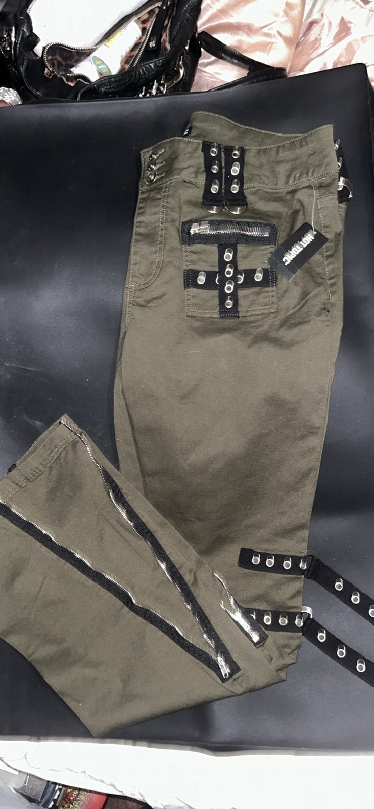 Hot Topic Army Green Pants with Grommets &More (NWT & Sold Out)