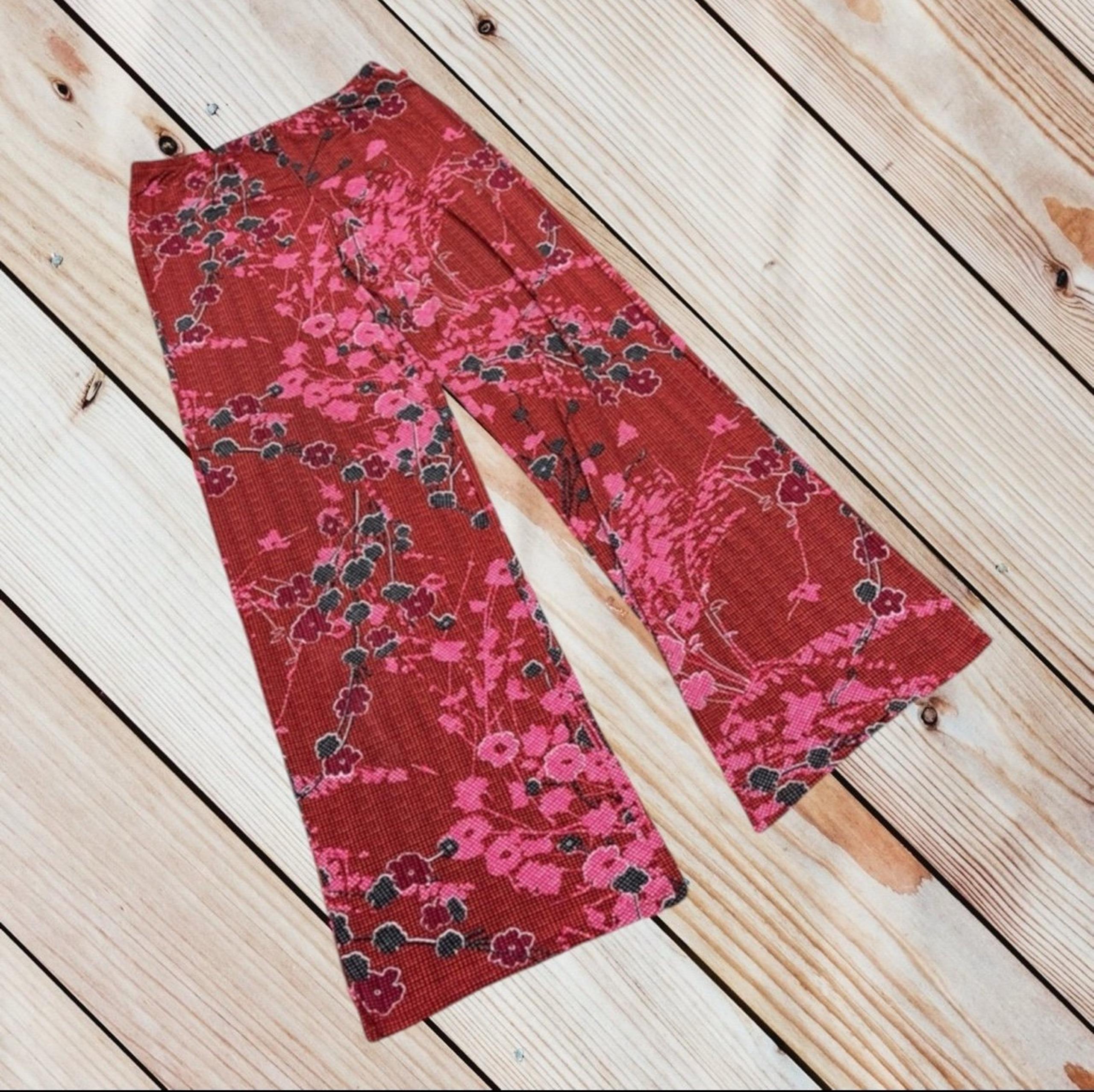 Josie Natori XS red floral lounge pants