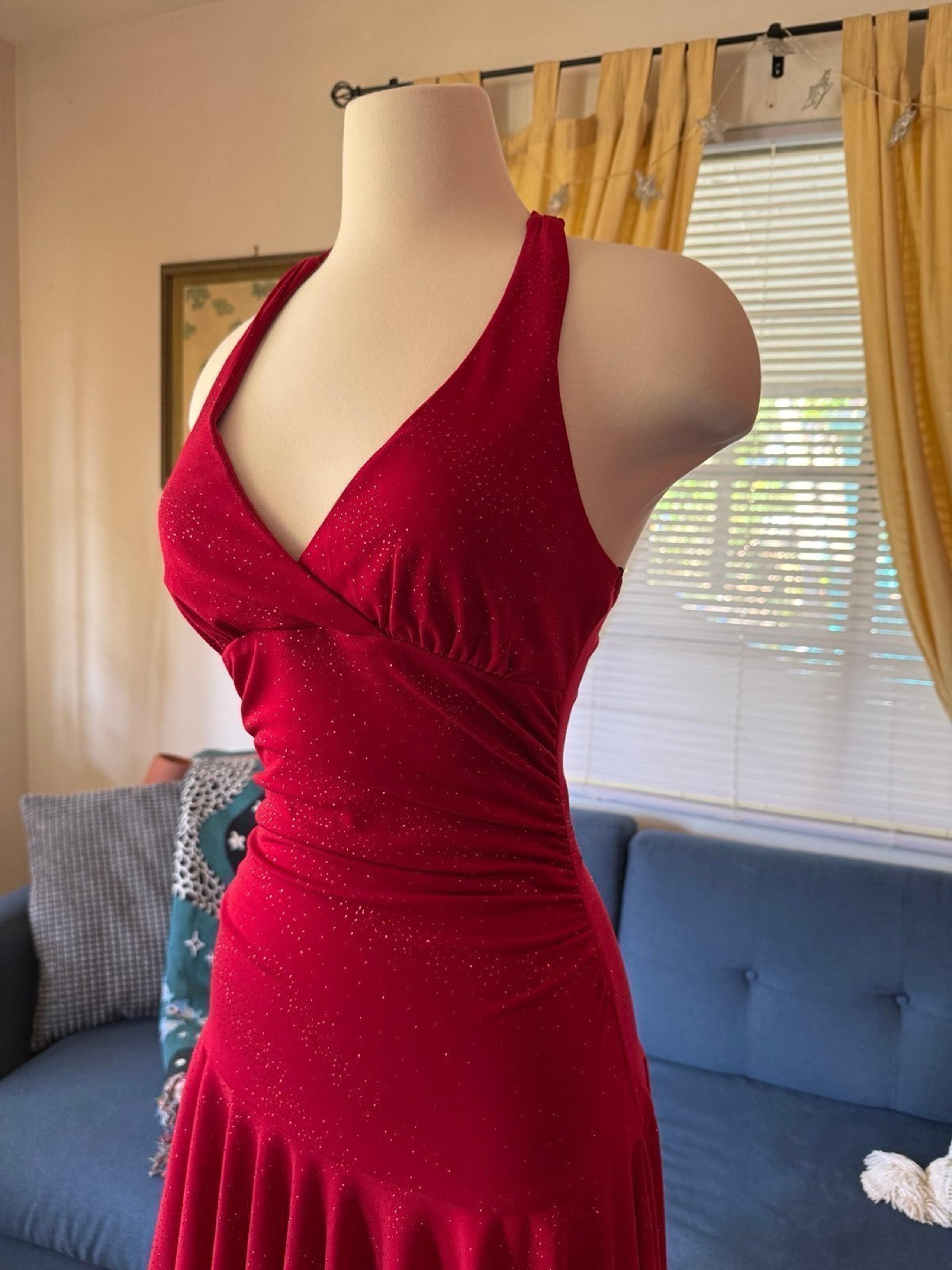 Red Glitter Halter Evening/Homecoming Dress