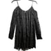 Lavender Brown Women Long Sleeve Cold Shoulder Black Party Lace Dress (M) NEW
