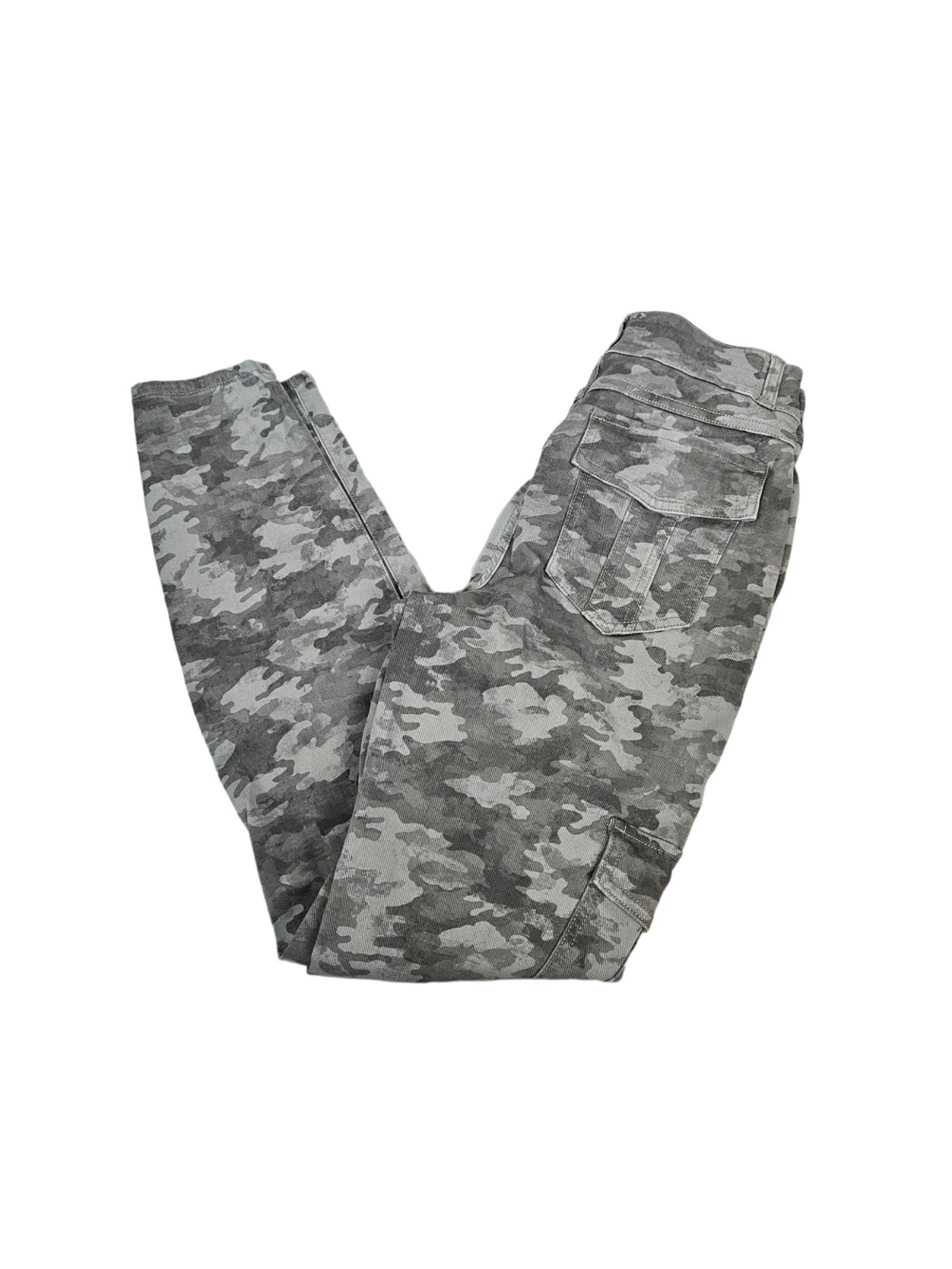 Spanx Stretch Twill Ankle Camo Olive Green Cargo Pants Size Medium Women's O41