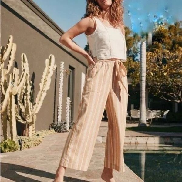98 marine layer frankie wide leg pant yellow size medium