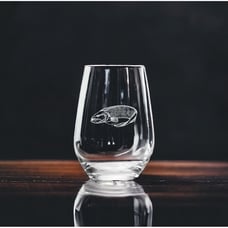 Catfish Stemless Wine Glasses x4 Premium 15 Oz Personalize Fish Animal Gift NEW