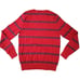 Men's Tommy Hilfiger Red and Navy Blue Stripes V-neck Long Sleeves Sweatshirt